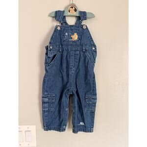 Vintage Disney Winnie the Pooh Embroidered Denim Overalls Y2K 90s 18 Months
